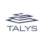 Logo de l'entreprise Talys. Le logo est bleu et le fond est blanc
