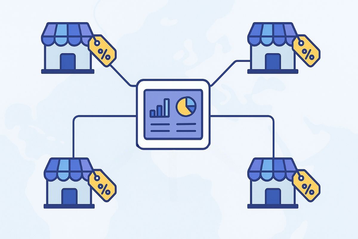 tableau de bord qui centralise les données promotionnelles d'un réseau d'enseignes