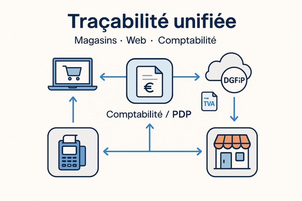 schéma de la traçabilité de l'e-facturation