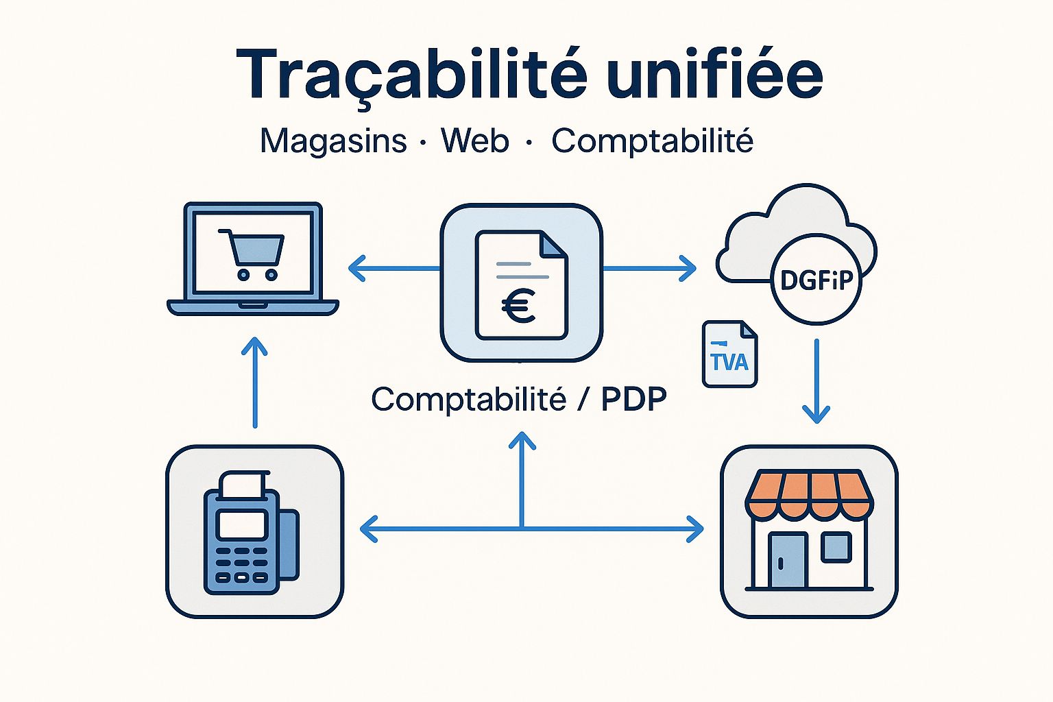 schéma de la traçabilité de l'e-facturation