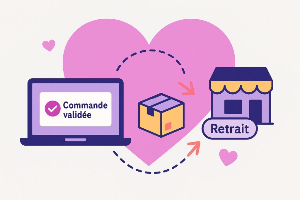 illustration du système de click & collect pour la St-Valentin