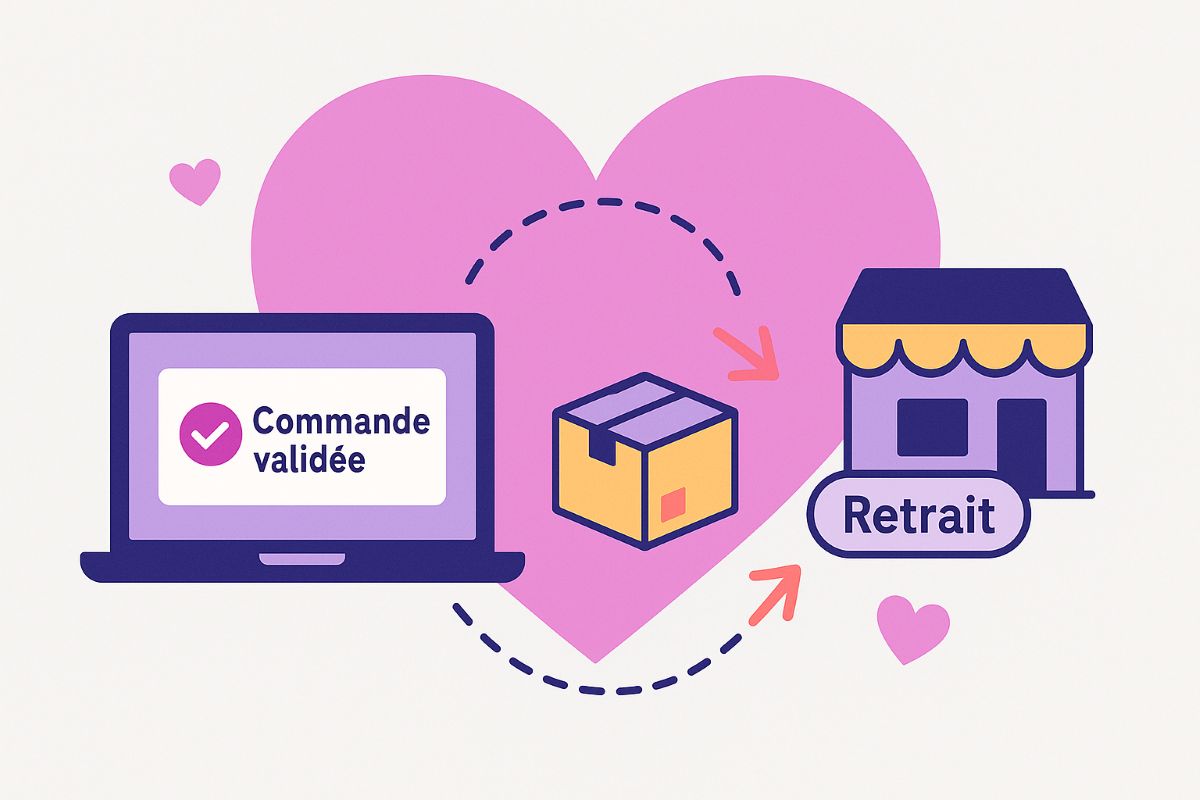 illustration du système de click & collect pour la St-Valentin